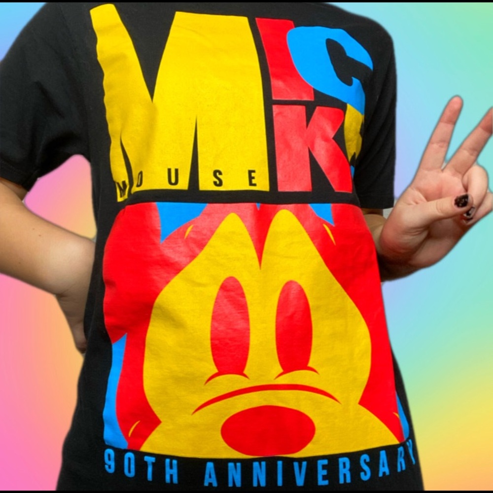 Colorful Mickey Mouse 90th Anniversary Shirt